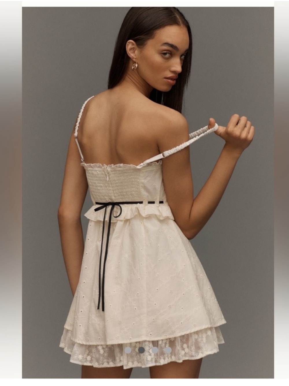For Love & Lemons Sora Eyelet Mini Dress Size XS - Picture 3 of 11